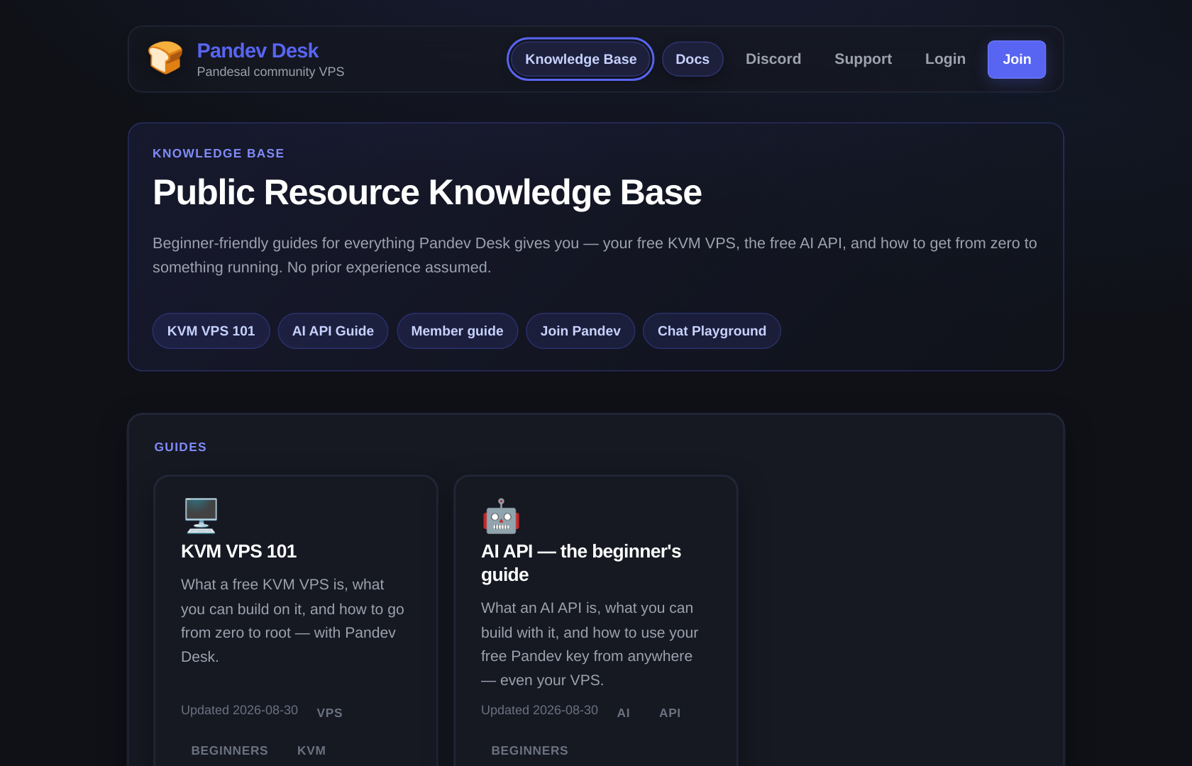 The Knowledge Base index